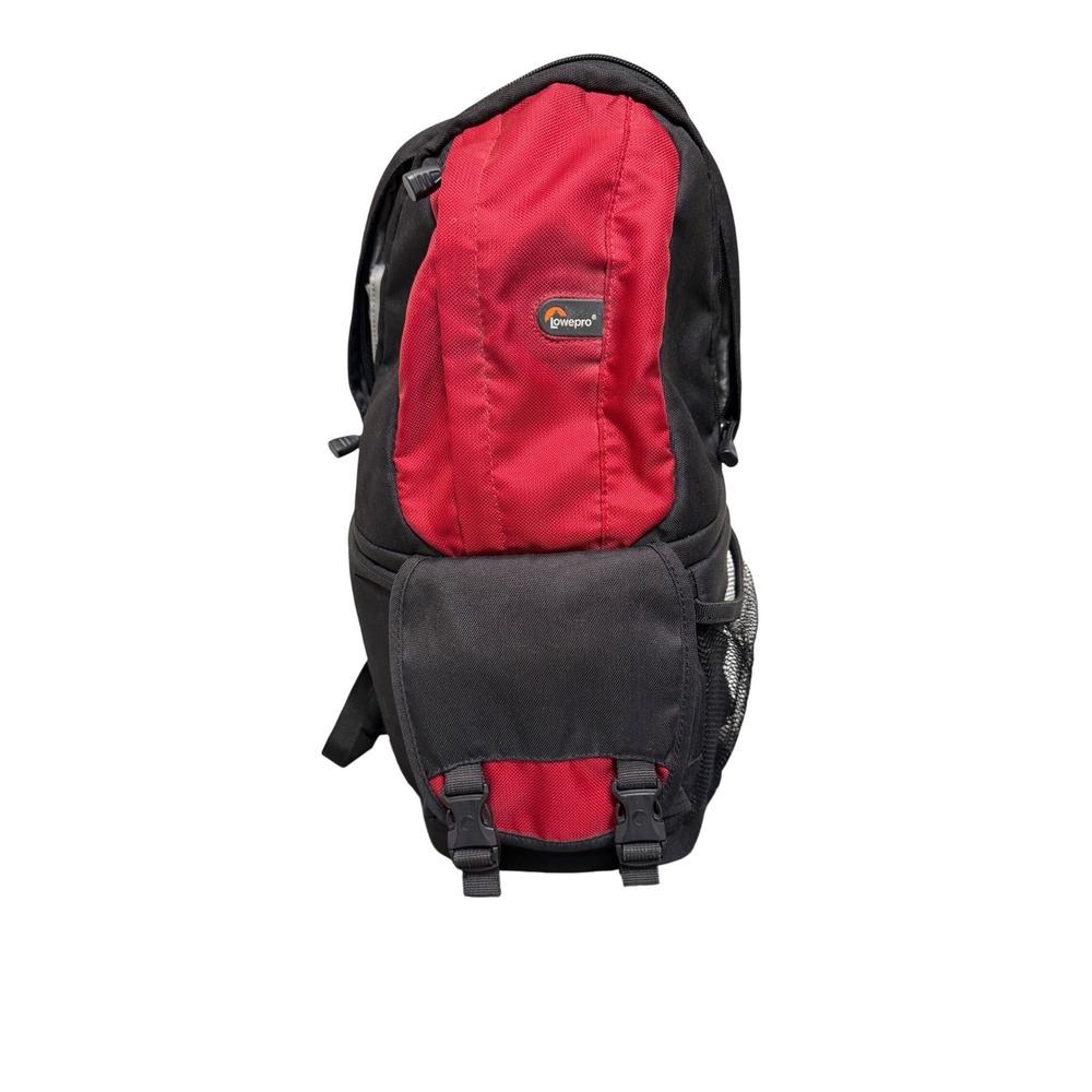 Lowepro Fastpack 100 Camera Backpack OS Red Black Padded Side Access Nylon Bag